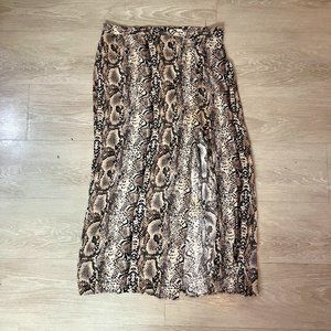 Snake-Printed Midi Skirt